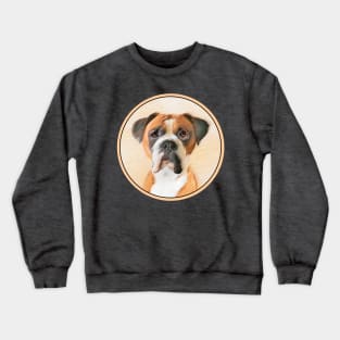 Boxer Painting - Cute Original Dog Art Crewneck Sweatshirt